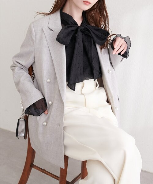 natural couture ジャケット テーラードジャケット 「osono」パール釦