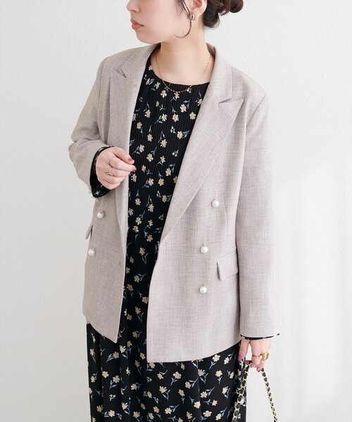 natural couture ジャケット テーラードジャケット 「osono」パール釦