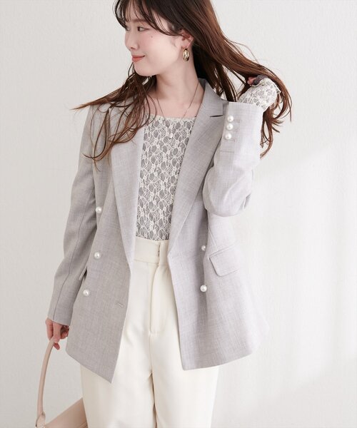 natural couture ジャケット テーラードジャケット 「osono」パール釦