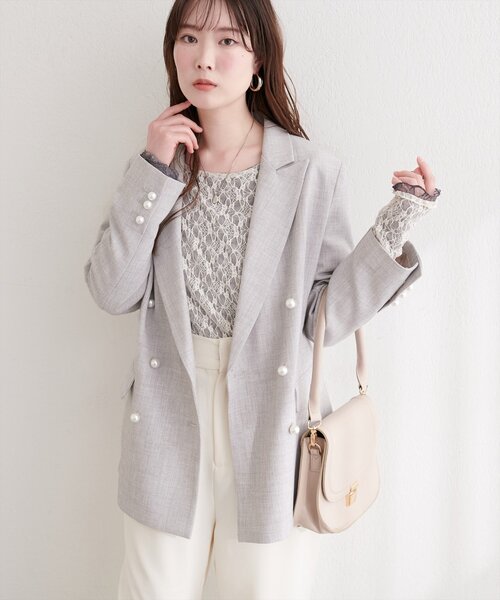 natural couture ジャケット テーラードジャケット 「osono」パール釦