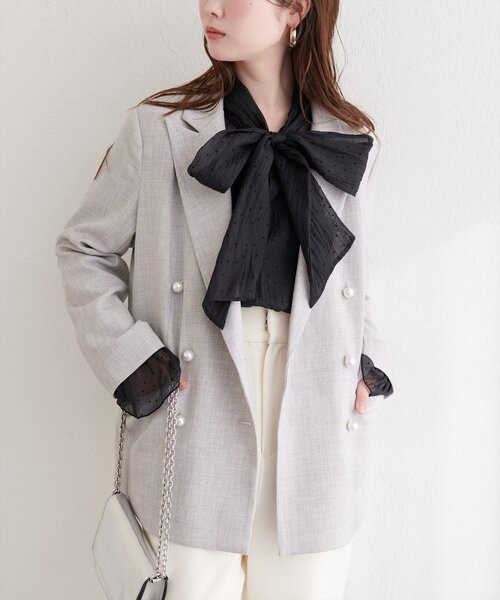 natural couture ジャケット テーラードジャケット 「osono」パール釦