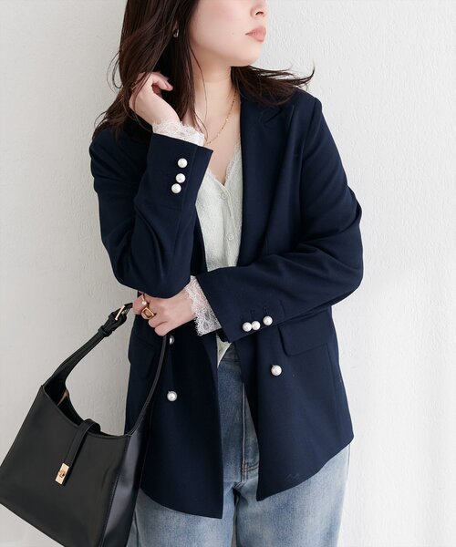 natural couture ジャケット テーラードジャケット 「osono」パール釦