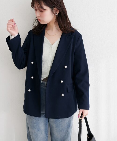 natural couture ジャケット テーラードジャケット 「osono」パール釦