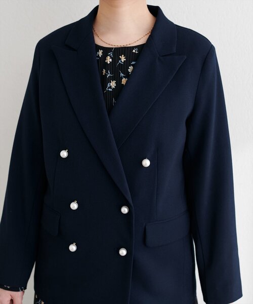 【新品】natural couture　osonoパール釦テーラードジャケット natural couture ジャケット テーラードジャケット 「osono」パール釦