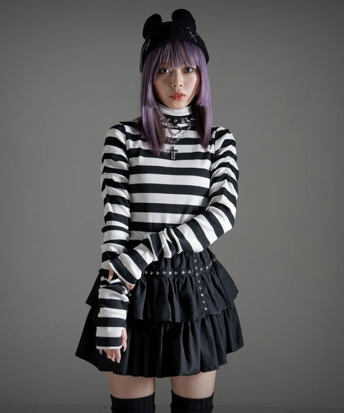 「Diable baiser」 長袖カットソー LL ブラック レディース_画像9