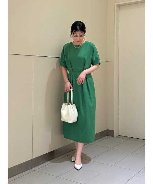 ワンピース リネンライクタッキングワンピースの画像