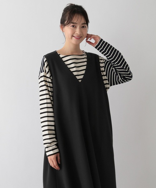 「GLOBAL WORK Smile Seed Store」 ノースリーブワンピース MEDIUM チャコール レディース_画像4