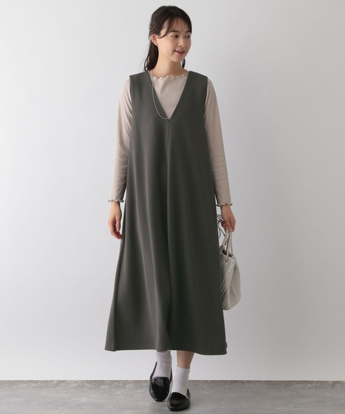 「GLOBAL WORK Smile Seed Store」 ノースリーブワンピース MEDIUM チャコール レディース_画像6