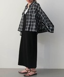 ブラウス シャツ シアーチェックオーバーサイズ...の詳細画像3