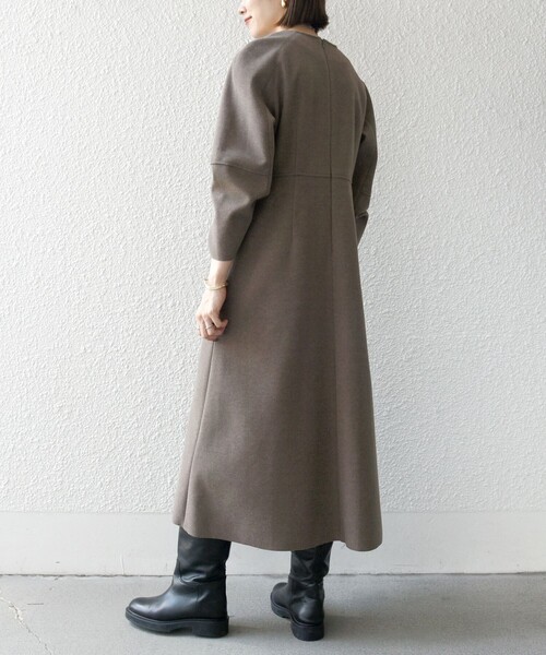 「SHIPS any」 長袖ワンピース ONE SIZE ネイビー レディースの画像