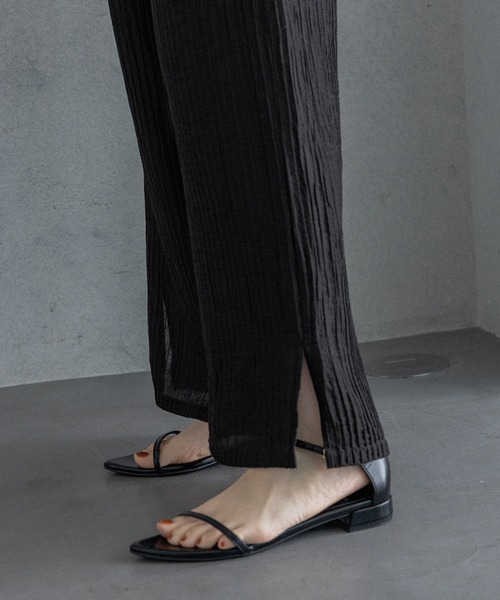 パンツ リンクルイージーパンツ レディースの画像