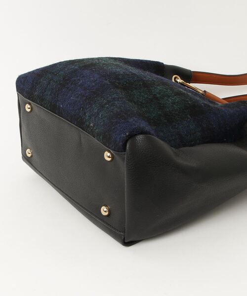 「HARRIS TWEED」 2WAYバッグ - ブラック レディース_画像4