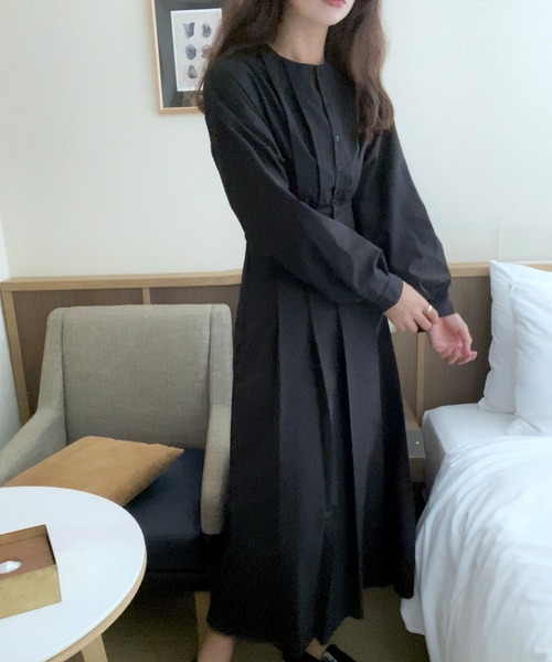 「LAUIR」 長袖ワンピース SMALL ダークグレー レディース_画像2
