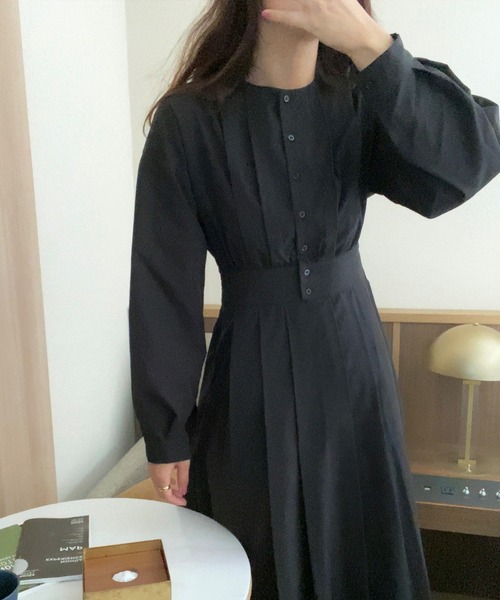 「LAUIR」 長袖ワンピース SMALL ダークグレー レディース_画像6