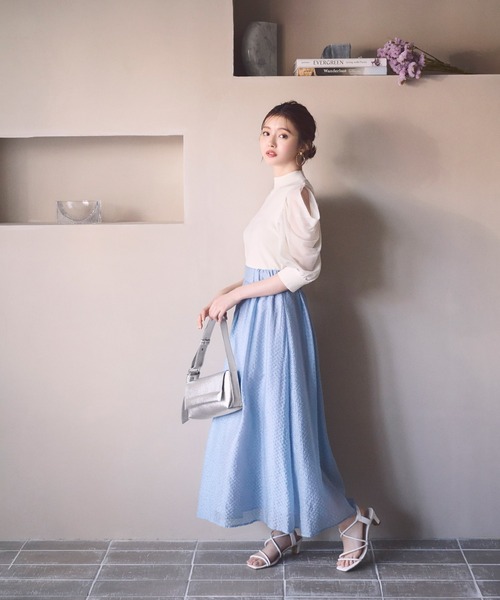 「NATURAL BEAUTY BASIC」 半袖ニット FREE グレイッシュベージュ レディース_画像4