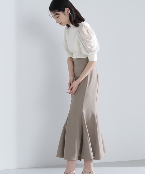 「NATURAL BEAUTY BASIC」 半袖ニット FREE グレイッシュベージュ レディース_画像9