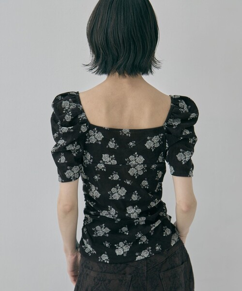tシャツ 「FETICO/フェティコ」「STUDIOUS別注」VELOUR ROSE TEE/ベロアローズT レディースの画像
