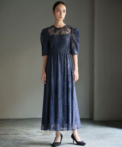 「GIRL」 半袖ワンピース L ネイビー レディース_画像3