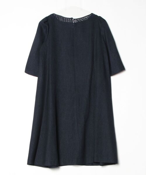 「ADIEU TRISTESSE LUXE」 7分袖ワンピース 38 ネイビー レディース_画像2