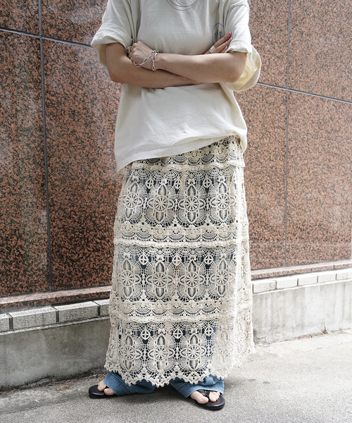 【journal standard luxe】 レースMIX スカート JOURNAL STANDARD LUXE（ジャーナルスタンダード ラックス） スカート