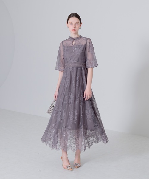 「Leja」 半袖ワンピース MEDIUM パープル レディース_画像2