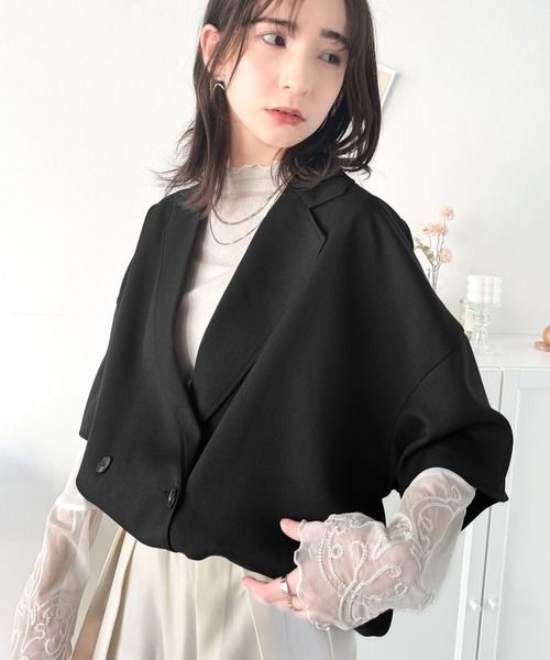 「classicalelf」 テーラードジャケット MEDIUM チャコール レディース_画像4