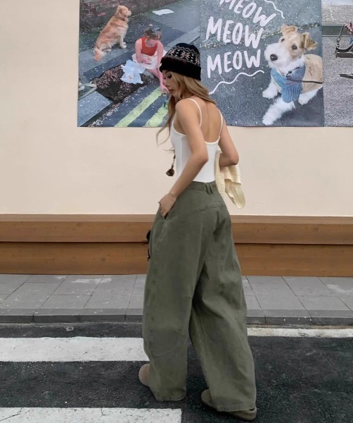 「MONO8」 カーゴパンツ L ベージュ レディース_画像6