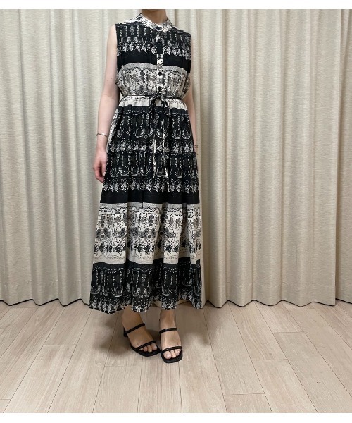 Lien Select ワンピース 総柄ノースリーブワンピース : ZOZOTOWN Yahoo