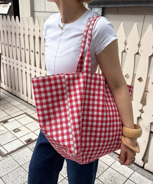 I-SOOK（アイスー） トートバッグ ギンガムチェックビッグトートバッグ
