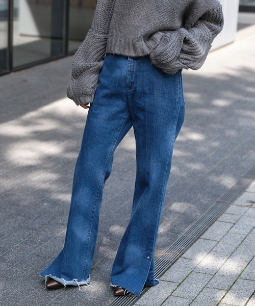 「U by SPICK&SPAN」 ブーツカットデニムパンツ 25 ブルー レディース_画像3