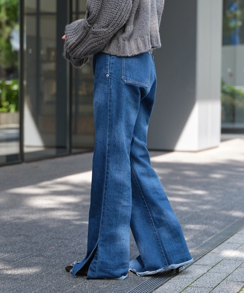 「U by SPICK&SPAN」 ブーツカットデニムパンツ 25 ブルー レディース_画像9