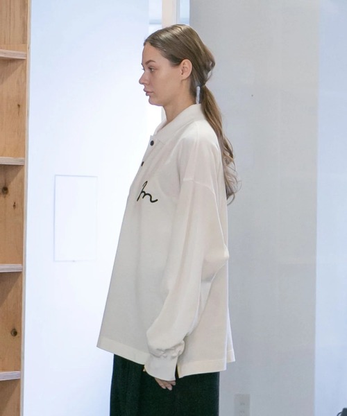 「my beautiful landlet」 長袖ポロシャツ 0 ブルー メンズ_画像4