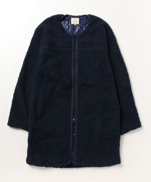 ジャケット ノーカラージャケット CORISCO ボアノーカラーコート 