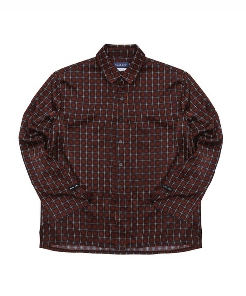 ブラウス シャツ 「TRIP LE SENS」スリット ポイント チェックシャツ レディース メンズ TRIP LE SENS ブラウス シャツ 「TRIP SENS」スリット ポイント
