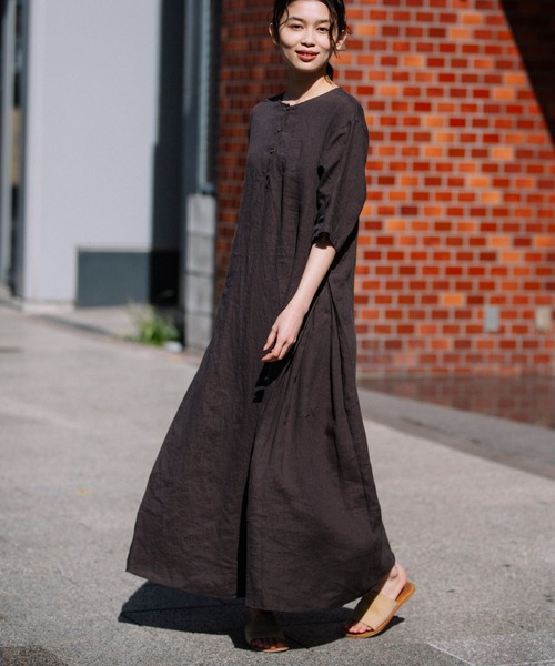 即納 最大半額 ワンピース フレンチリネンキャンバス ヘンリーネックマキシワンピース Zozotown Paypayモール店 通販 Paypayモール 全日本送料無料 Skylanceronline Com