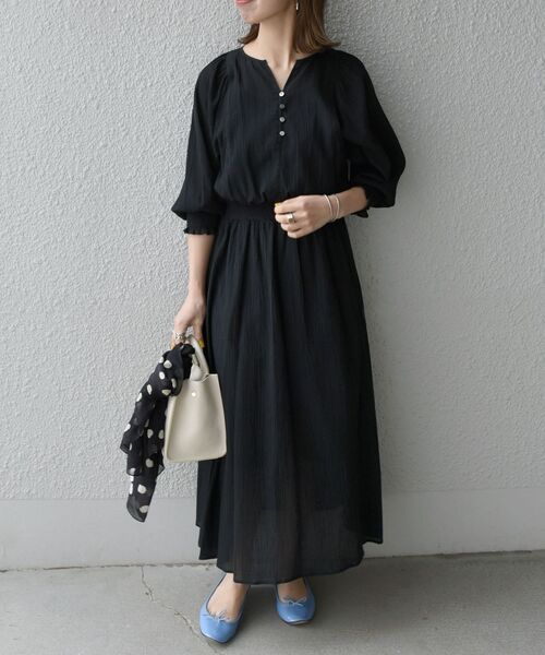 SHIPS any ワンピース any: クレープ シャーリング ワンピース2