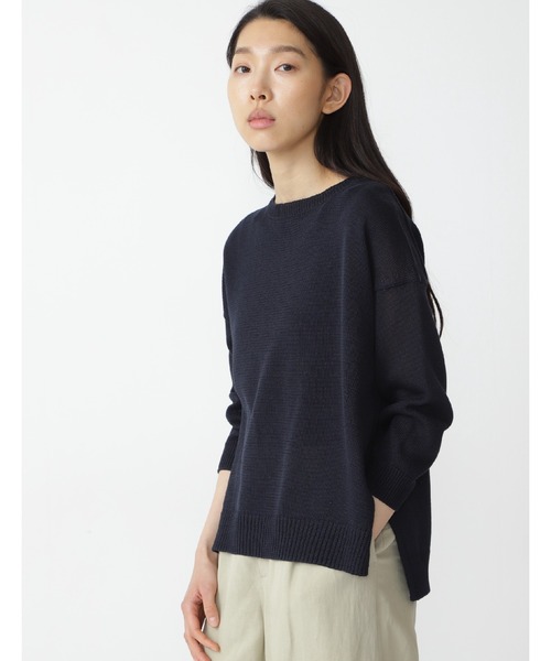 ニット セーター ミドルゲージギマプルオーバー レディース | human woman | 04