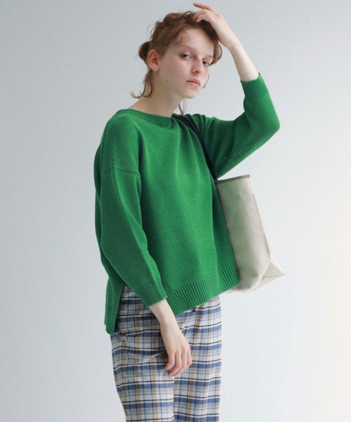 ニット セーター ミドルゲージギマプルオーバー レディース | human woman | 03