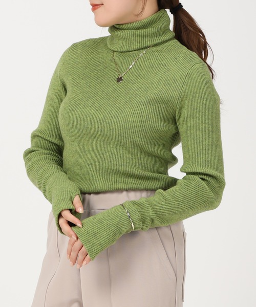 acro（アクロ） ニット セーター フィンガーホールタートルリブニット