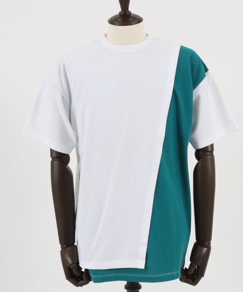 CAMBIO tシャツ mt8217-Front Switch Design Short Sleeve Cut