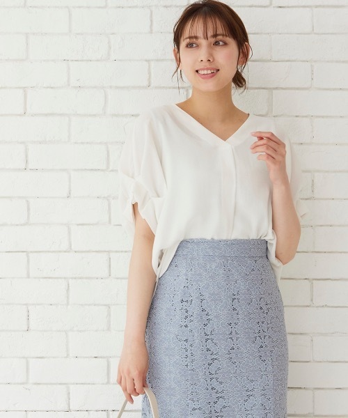 ブラウス シャツ NANOTEXタックスリーブブラウス レディース 12Twelve Agenda ブラウス シャツ NANOTEXタックスリーブ
