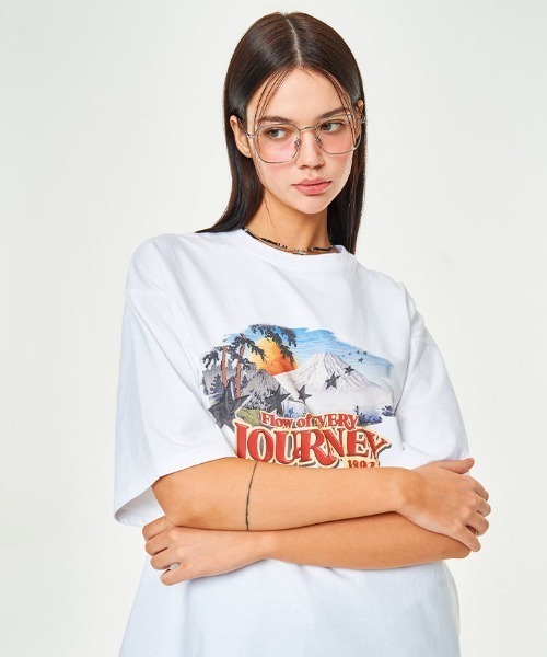 tシャツ A'GEM/9 × .kom「MAIN BOOTH/メインブース」Cinema T-Shirt/シネマ半袖カットソー レディース メンズ A'gem 9 tシャツ A'GEM/9 × .kom「MAIN BOOTH/メインブース