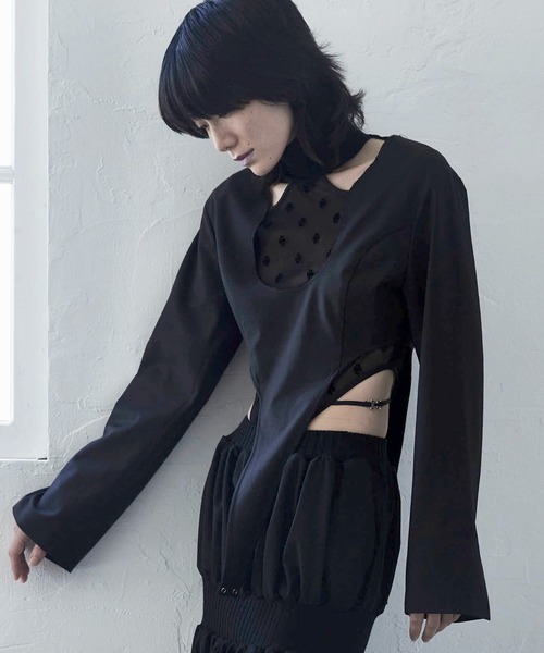 (取寄) モッドオードック レディース ロング スリーブ シーム ボクシー スウェットシャツ ブラック Mod-o-doc women Long Sleeve Seamed Boxy Sweatshirt Black SORIN ブラウス シャツ Wool Blend Tropical Open Neck Bodysuit