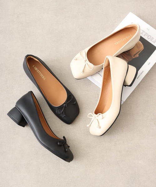 LibertyDoll（リバティードール） パンプス オブリークトゥ 4cmチャン