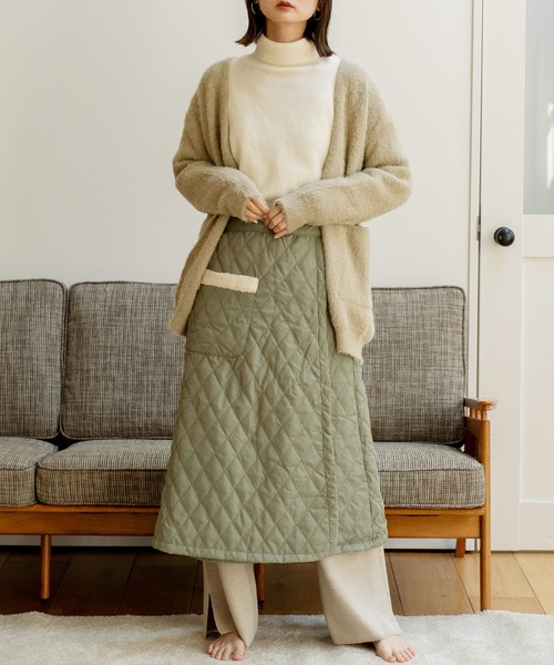 スカート キルティング 裏ボア 巻きスカート レディース : 78509963  