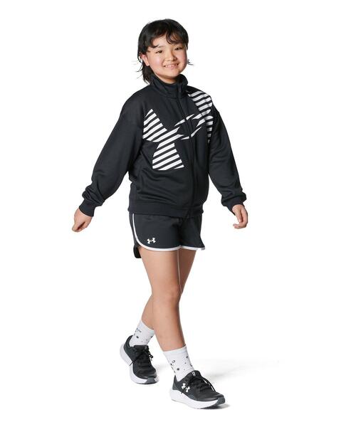 ねんど　UNDER ARMOUR フード付きベンチコート SM ブラック UNDER ARMOUR コート アウター UAトラックジャケット
