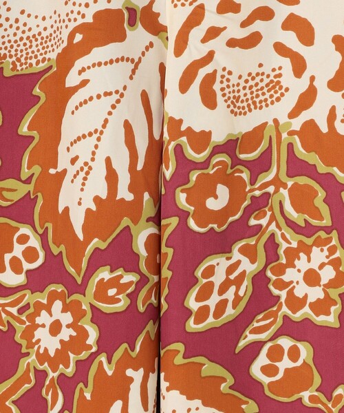 SOULEIADO（ソレイアード） パンツ レーヨンプリント タックストレート