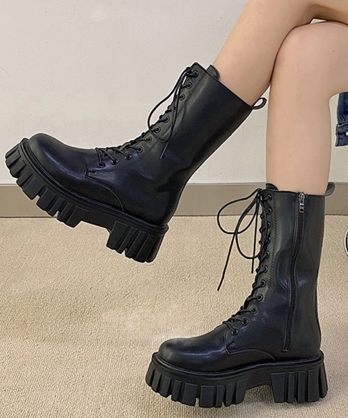 【美品】Church's ブラック レースアップ　ミドルブーツ ウニサ UNISA レースアップミドルブーツ （ブラック） -靴