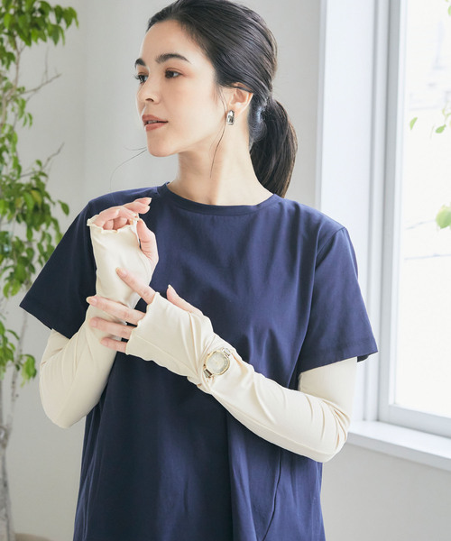 アームカバー 「涼活本舗」UVCUT99％以上 接触冷感 UPF50＋ 腕時計