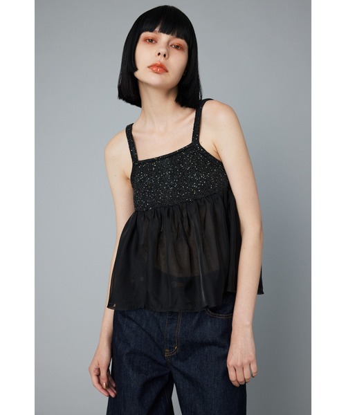 キャミソール Spangle knit camisole    スパングルニットキャミソール